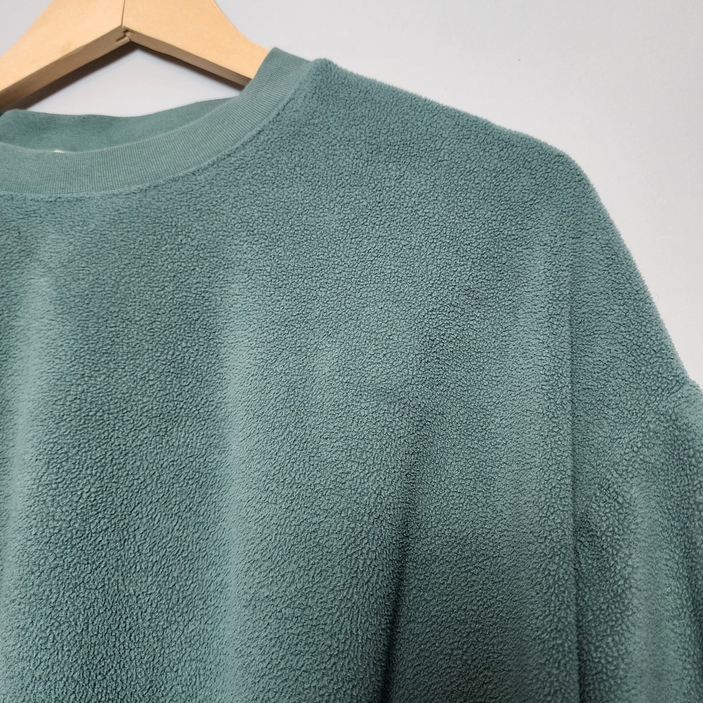 H&M Move Fleece Colorblock Drawstring Pullover Sage Tan Size Small - Picture 3 of 10
